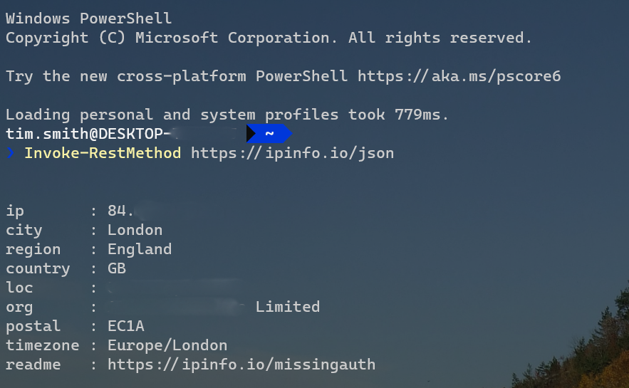 Get your external IP address with PowerShell